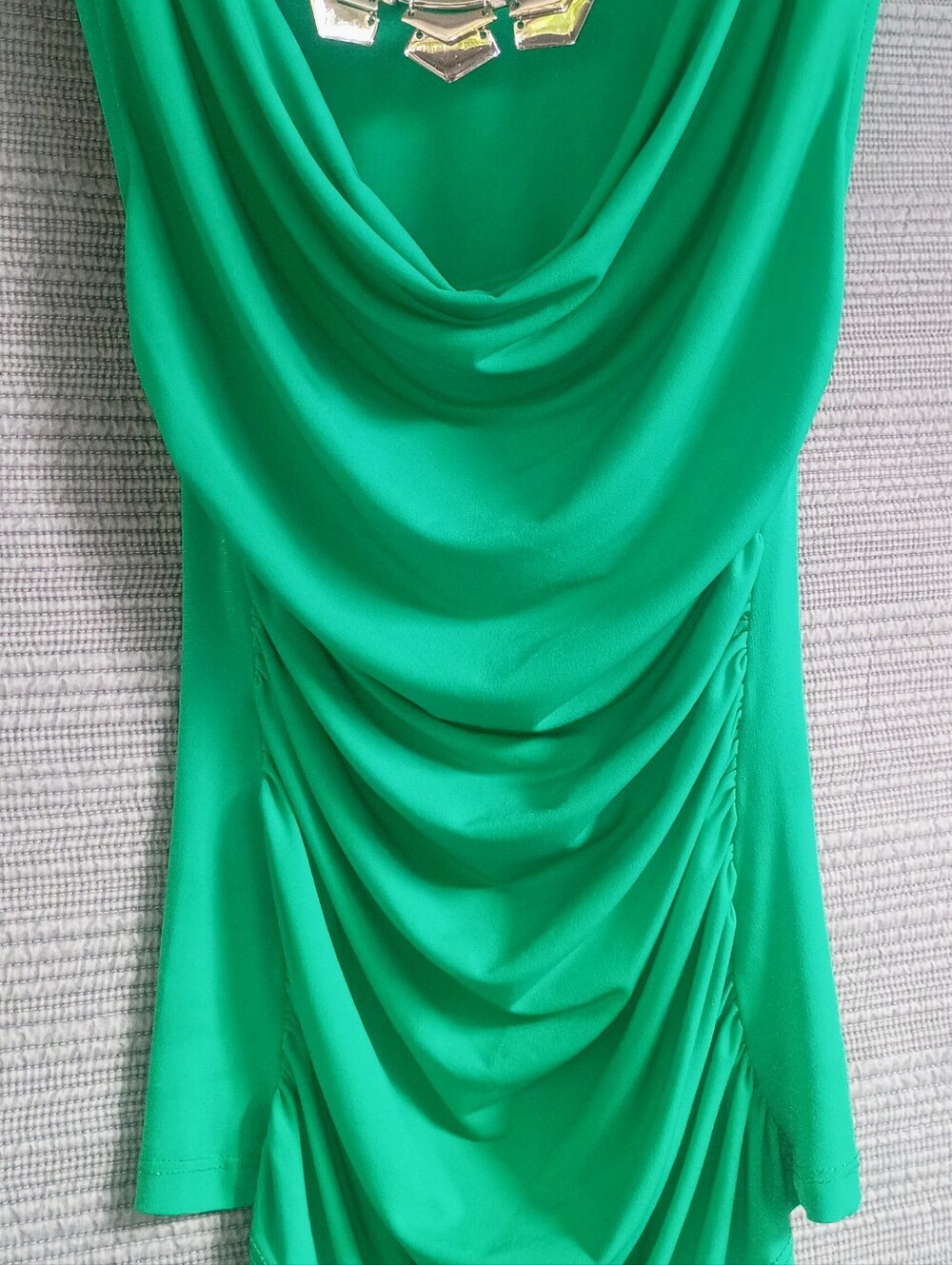 XOXO Emerald Green Drape Cowl Neck Tunic Size XS Fits M